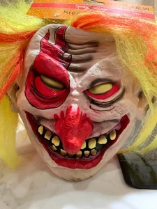 Spooky Village Kreepy Klowns Adult Mask – Yellow & Red – 2014 – NEW –SKU# 970458 - Picture 1 of 4