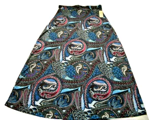 Vintage Bobbie Brooks Women's Multicolor Stretch Bolo Long Skirt - Size L - NWT - Picture 1 of 8