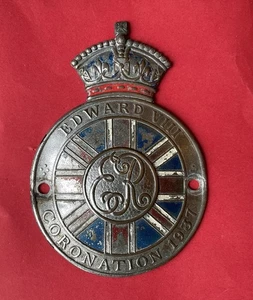 Vintage King Edward VIII Royal Coronation 1937/Motor Car Grille Badge Union Jack - Picture 1 of 14
