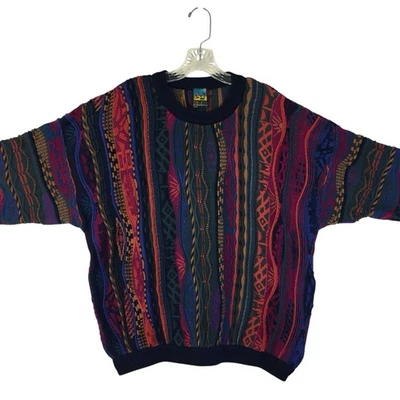 Vintage 90's Emaroo 3D Textured Knit "Biggie" Cotton Sweater Men's L  Australia - Image 1 of 4
