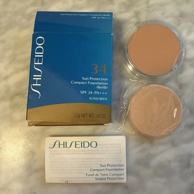 New RARE Shiseido Sun Protection Compact SP20 Foundation SPF 34 PA+++ anti aging - Image 1 of 4