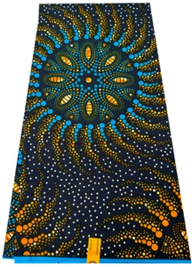 Polyester High End Design Ankara African Wrapper Wax Prints Fabrics- 6 yards- - Picture 1 of 3