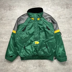 VTG 90s NCAA UNIVERSITY OF OREGON DUCKS STARTER PUFFER JACKET PULLOVER SIZE L - Picture 1 of 9