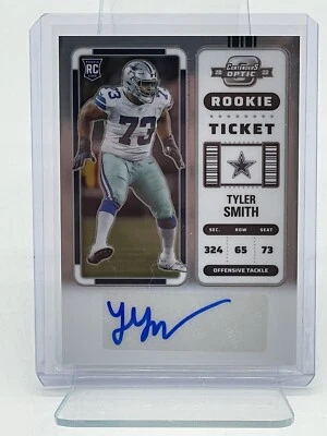 TYLER SMITH 2022 Panini Contenders Optic Rookie Ticket AUTO  COWBOYS - Image 1 of 2