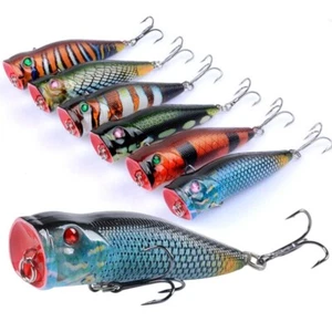 6 Stück Popper Angelköder Swimbait Topwater Crankbait 3D Augen Kunststoff künstlich - Bild 1 von 11