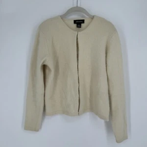 Vintage xhilaration sweater womenes large L ivory  angora rabbit fuzzy 90s 80s - Picture 1 of 5