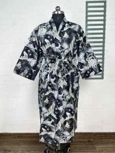 Chaqueta Kantha India Hecha a Mano, Chaqueta Kantha de Seda Suave, Bata de Baño de Algodón Kimono - Imagen 1 de 7