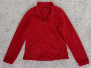 Merona Large Cranberry Red Fleece Jacket Full Zip - Picture 1 of 7