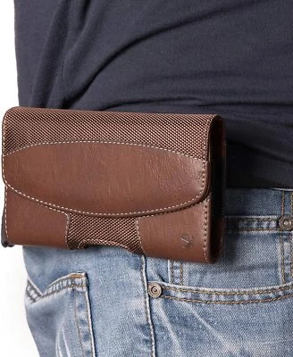 LUXMO Horizontal Leather Cell Phone Pouch Wallet Belt Clip Holster Cover Case - Image 1 of 4