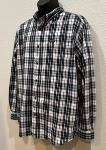 Columbia Shirt Mens XL Plaid Check White Black Red VG Condition Preppy Y2K - Picture 1 of 8