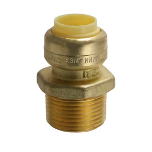 5 Pcs XFITTING 1/2" Push Fit x 3/4" Male NPT Threaded Adapter, Lead Free Brass - Picture 1 of 7