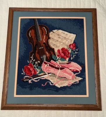 Completed VTG Dimensions Ballet Still Life Needlepoint 18.5 X 16.5 Framed #2275 - Image 1 of 4