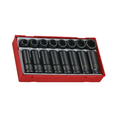 Teng Tools 16 Piece 1/2 inch Drive Shallow and Deep Impact Socket Set TT9120DN - Image 1 of 2