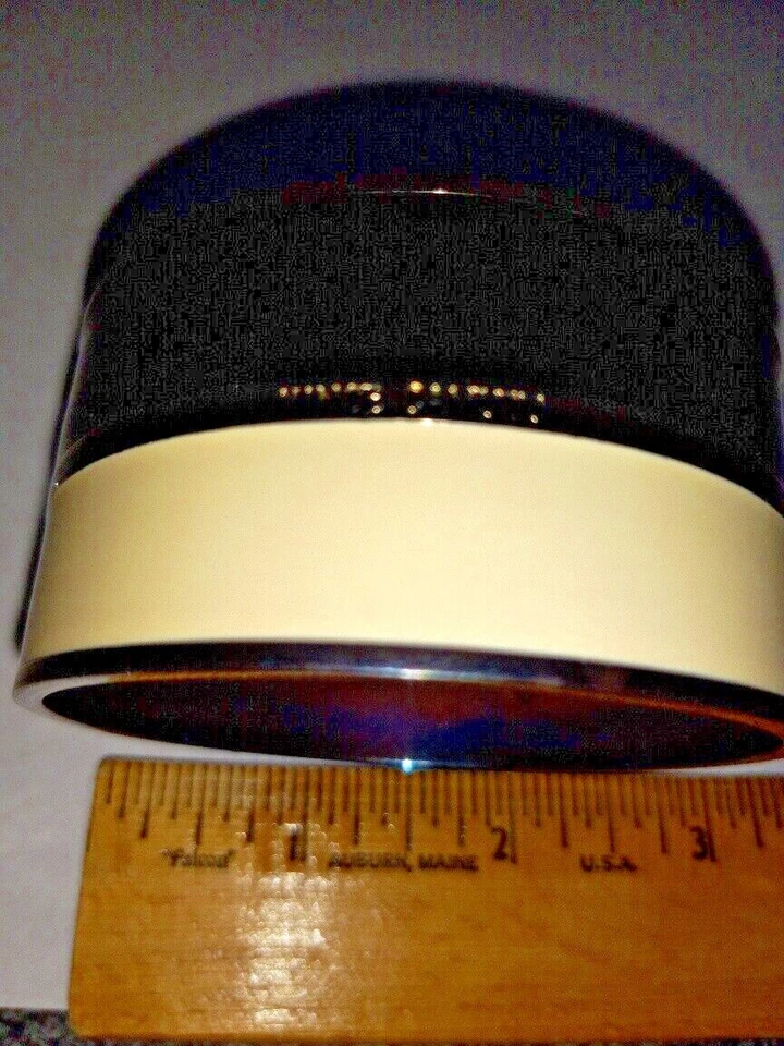 PULSERA BRAZALETE VINTAGE VINCE CAMUTO PESADO A RAYAS BLANCO Y NEGRO Foto 1 de 4