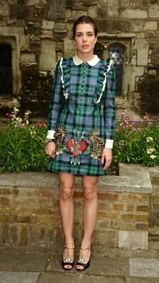 Vestido de lana 100 % auténtico GUCCI verde a cuadros $5798 + impuestos Foto 1 de 4