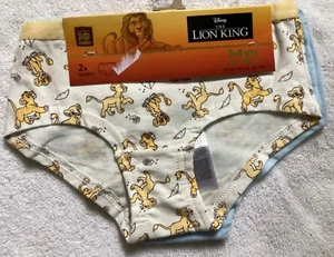 2 Pares Calzoncillos Algodón Disney Rey León Niñas Edad 3-4, 5-6 o 7-8 años - Imagen 1 de 2
