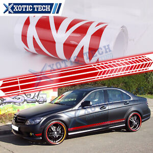 Red Car Truck Side Skirt Door Racing Sporty Graphic Vinyl Sticker Decal Stripes