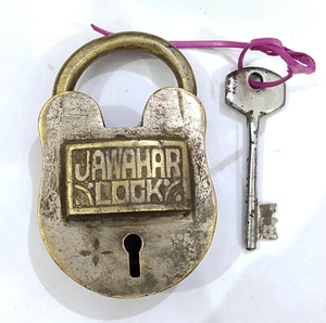 Vintage Padlock/ clasp handmade made in India working condition Jawahar Lock LK5 - Picture 1 of 7