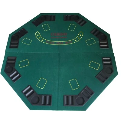 Mesa de póquer plegable octágono de 48", 8 jugadores Casino Texas Hold'em con estuche de transporte Foto 1 de 4