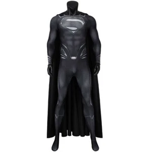 Justice League Superman Tuta Cosplay Costume Clark Kent Tuta Mantello Halloween - Foto 1 di 13