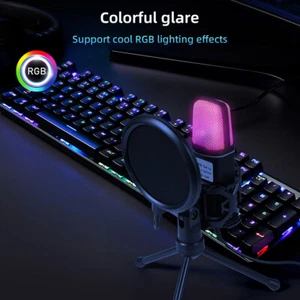 USB Condenser Microphone Gaming Mic For PC Laptop Video/Audio Studio Recording - Picture 1 of 7