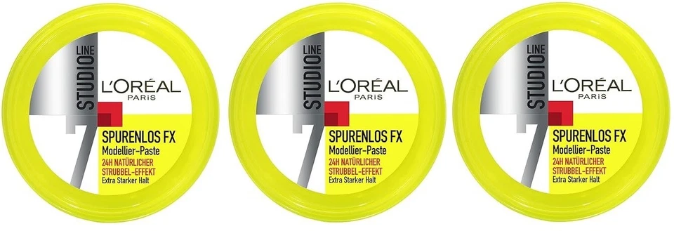 3x 75ml Loreal Paris Studio Line Spurenlos FX Modelier-Paste 24h Strubbel Effekt - Bild 1 von 1