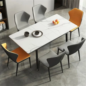 UNHO 1.6m Marble Dining Table Extending Kitchen Table High Hardness Tabletop AU - Picture 1 of 30
