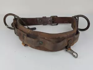 VTG LINEMAN’S BELT Leather Tool Belt Adjustable Strap 36" - 44" - NICE - Picture 1 of 12