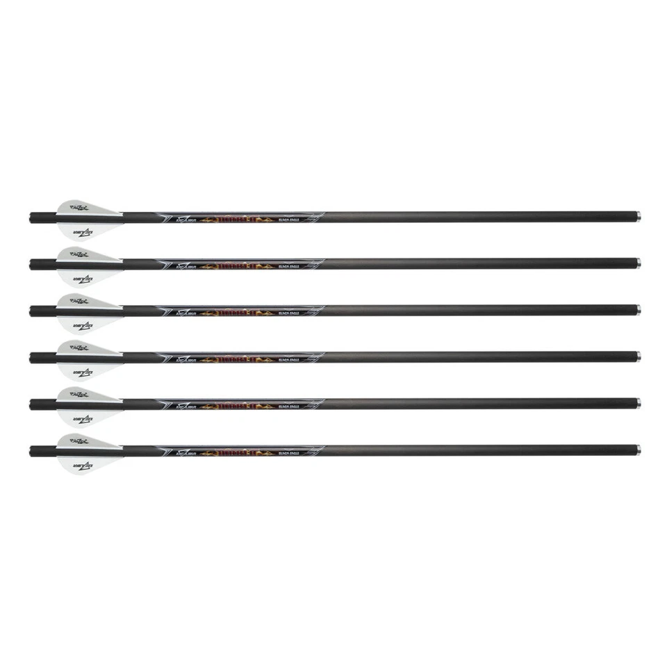 EXCALIBUR Diablo 18" Durable Carbon 250 Grain Crossbow Arrows - 6/12/18/24 Pack - Image 1 of 1