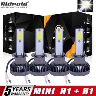 For Jaguar X-Type 2002-2008 - 4x H1 + H1 White LED Headlight High Low Beam Bulbs - Image 1 of 4