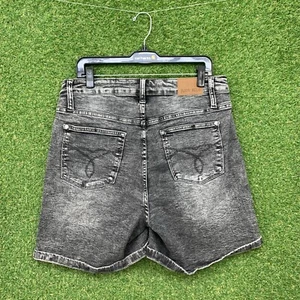 Judy Blue Jean Shorts Womens 1X Cuffed Grey Button Fly Casual High Waist 34x6 - Picture 1 of 16