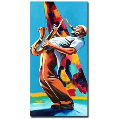 ORIGINAL Acryl Bild Gemälde Mann Abstrakt Malerei Kunst Modern Musik HANDGEMALT - Bild 1 von 4