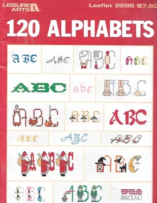 Vintage Leisure Arts #2285 - 120 Alphabets - Cross Stitch - Image 1 of 2