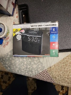 Bluetooth Clock Radio Auto Set Dual Alarm USB Charging SYLVANIA SCR1986BT-AS - Image 1 of 4
