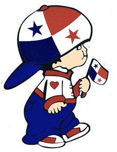 PANAMA FLAG, STICKR DECAL- CHICO PANAMEÑ0 , CALCOMANIA - Picture 1 of 1