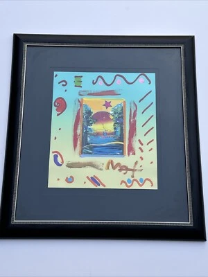 PETER MAX BETTER WORLD COLLAGE MEDIOS MIXTOS PINTURA SOBRE IMPRESIÓN MODERNISMO ÚNICO Foto 1 de 4