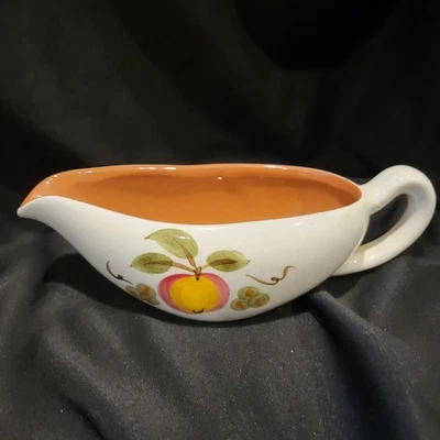 Stangl Fruit Pottery Dinnerware Gravy Sauce Boat Bowl Peach Fruit - Image 1 of 4