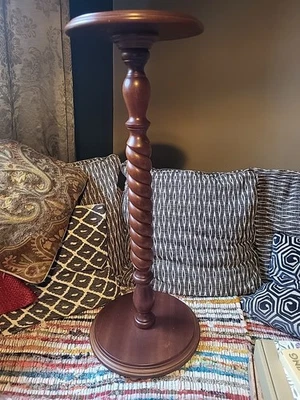 Barley Twist Plant Stand. Hard Wood. 77 Cm Tall - Image 1 of 4