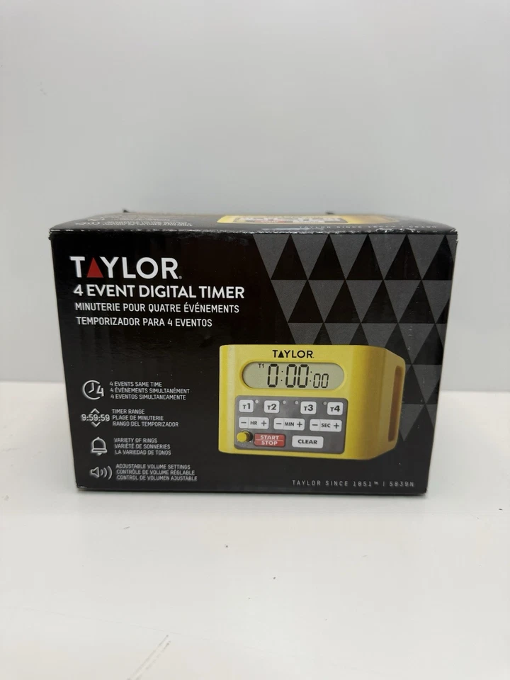 Taylor 4 Event Digital Timer Kitchen Countdown Clock – New Open Box. (B6) - Image 1 of 4