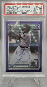 2020 Bowman Chrome Prospect Auto Purple Refractor /250 Lewin Diaz #CPA-LD Auto - Picture 1 of 2