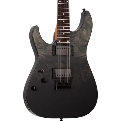 Schecter C-1 Standard Left Handed Electric Guitar - Black Fade Burst Burl - Image 1 of 2