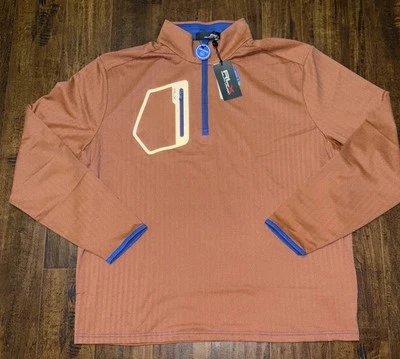 Pullover de golf Ralph Lauren RLX NUEVO CON ETIQUETAS, naranja y azul para hombre talla XL. $168. A2 Foto 1 de 4