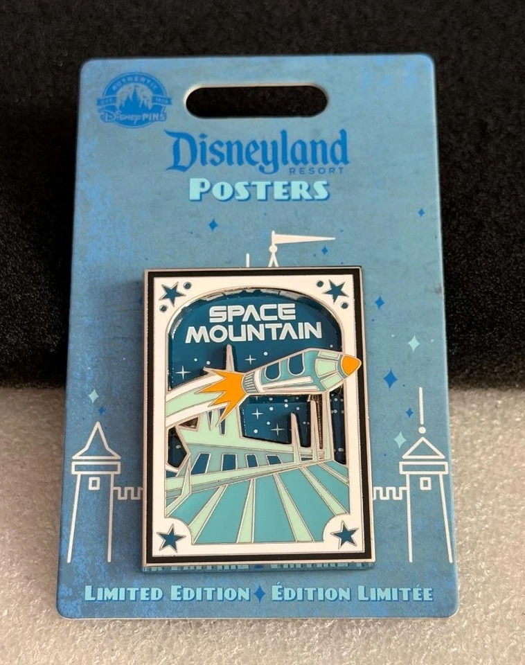 Prendedor Disney DLR Disneyland Póster Serie Tomorrowland Space Mountain LE 2000 Foto 1 de 1