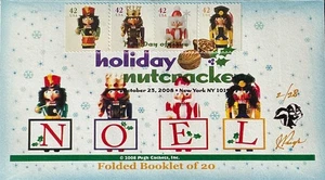 Pugh Hand Painted 4363B Holiday Nutcrackers Four Stamps from Booklet of 20 - Picture 1 of 2