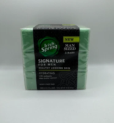 Irish Spring Signature Men Hydrating Body Face Bar Soap DISCONTINUED 3 Bars - Image 1 of 2
