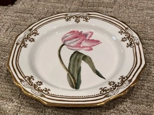 WONG LEE 1895 WL ROSA FLOREALE ATMOSFERA ASIATICA 10" DECORAZIONE PIATTO DA PARETE DIPINTO A MANO USATO IN OTTIME CONDIZIONI - Foto 1 di 8