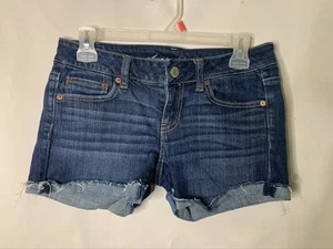 Pantalones cortos de mezclilla para mujer American Eagle elásticos talla 4 - azules - 30" x 3" - Imagen 1 de 5