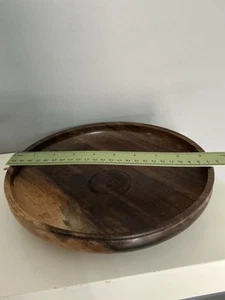 Hermosa ensalada/tazón para servir de madera vintage hecha a mano - Imagen 1 de 6