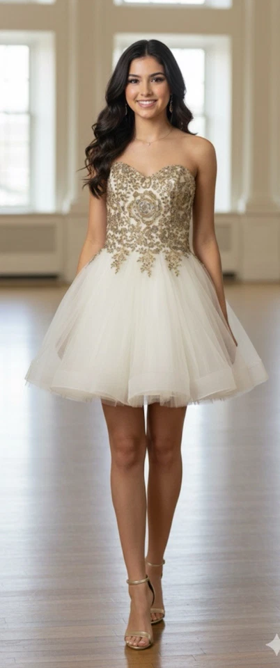 Vestido para mujer Jr talla pequeña semi formal vestido de fiesta vestido de fiesta Foto 1 de 4