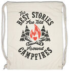 Die besten Geschichten werden rund um Lagerfeuer erzählt Kordelzugtasche Camping Boy Scout